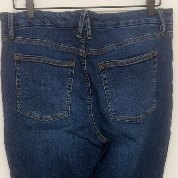 Good American Good Legs Skinny Jeans Raw Hem Dark Blue Wash (Plus Size 14/32/1X) - Picture 6 of 7